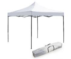 GAZEBO RICHIUDIBILE 3X3 Mt PADIGLIONE PIEGHEVOLE AUTOMATICO IMPERMEABILE A FISARMONICA COLORE BIANCO CON SACCA TELO DI COPERTURA