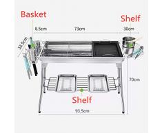 ZHLU Barbecue Grill, Barbecue Griglia a Carbone Professionale per 5-10 Persone, Utensile BBQ Grill Adatto APER Picnic con Gli Amici, Riunione di Famiglia in Balcone e Giardino, Campeggio