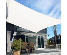 HENG FENG Tenda a Vela Rettangolare HDPE 3X4m Vela Ombreggiante Parasole Traspirante e Protezione Solare Raggi UV per Esterno Giardino Terrazza Colore Beige