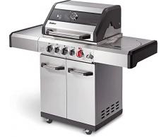 Enders Kansas Pro 3 SIK Turbo Barbecue a Gas - Bbq a gas a 3 Bruciatori in Acciaio Inossidabile con Fornello Laterale - Griglia a gas da esterno con Turbo Zone, Heat Range & Simple Clean #871333