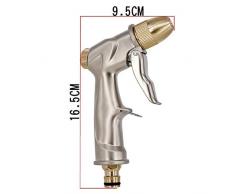 CAVEEN Pistola da giardino Doccia a mano per giardino Pistola a spruzzo in metallo Sprinkler con 2 guanti di pulizia ugello regolabile Lancia spray per tubo da giardino 3/4 ''per pulizia e irrigazione
