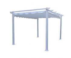 Milani Home s.r.l.s. Gazebo di Design 3 X 4 in Alluminio Super Robusto con Telo Bianco per Esterno E Giardino