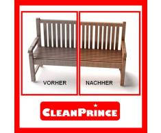 CleanPrince detergente legno duro teak, intensifica il colore, legno grigio, mobili sedie recinzione giardino, 6 litri