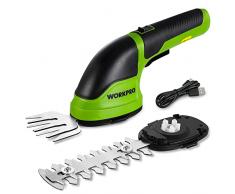 WORKPRO Forbici a Batteria 2 in 1, 3,6 V Cesoia Elettrica a Batteria al Litio 2 Ah, Il Tagliasiepi per Larghezza di Taglio 75 mm, Lunghezza di Taglio 118 mm, Adatto al Giardino il Tagliasiepi (Verde)