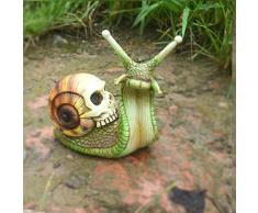 BAMBW Halloween Skull Lumaca Cranio Scultura Giardino Gotico Casa Decorazione in Resina 11.5X5.5X13cm(Color:Green)