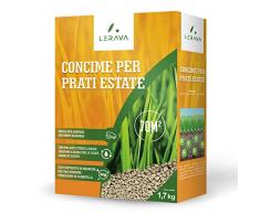 LERAVA ESTATE concime prato estate - fertilizzante prato anti-stress a basso consumo d’acqua per le calde giornate estive - Ideale per luso di robot rasaerba - 150m²