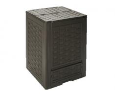 Compostiera in Rattan Lt. 300 per giardino 60x60xH83 cm.