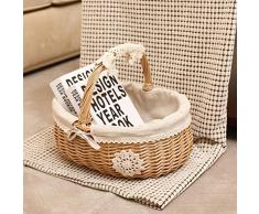 Quitd - Cesto portaoggetti in Vimini per Picnic, Cesto di Frutta e Fiori