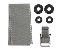 Fivetoo Panno di Ricambio per Chaise Lounge | Tessuto di Riparazione Largo Portatile Pieghevole,Tessuto per Sedia Pieghevole da Esterno Flessibile Flessibile Multifunzionale con 4 Corde per Sedia