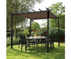 Tettoia per pergola Tendalino per veranda Vela da sole Tenda da sole rettangolare multifunzionale Vela, Ombra traspirante in rete per giardino Pergola Pianta Balcone Cortile,marrone-3x4m