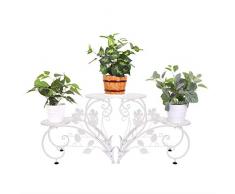 Medla UNHO - Scaffale per Fiori in Ferro battuto, 93 x 40 x 23 cm, Porta Piante con 4 Ripiani, Scale Piante, carico Massimo 20 kg, Perfetto per casa, Giardino, Patio, Balcone