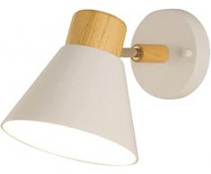 Lampada da parete regolabile in legno nordico, applique da parete in metallo rustico, applique da parete oscillanti con braccio Edison vintage, for camera da letto, soggiorno, testiera, garage, portic