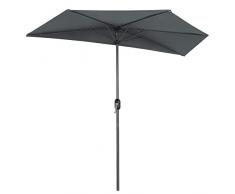 SONGMICS Ombrellone da Balcone a Semicerchio, Ø 270 cm, Ombrellone Decentrato con Manovella, Parasole con Protezione UPF50+, Base Non Inclusa, per Terrazzo Giardino Esterno, Grigio GPU31GY