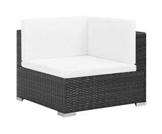 vidaXL Divani Set da Giardino 19pz Polyrattan Nero Sofà Canapè Poltrona Sedute