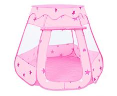 MOOKLIN ROAM Tenda da Gioco per Bambini, 115 x 93cm Piscinetta da Gioco Pieghevole, Piscine di Palline Pop Up Tenda per Interni ed Esterni con Borsa Cerniera (Palline Non Incluse) - Rosa