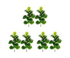 ailill 6X Piante Artificiali Foglia di Violino Fico Faux Ficus Lyrata Albero Cespugli Finti Pianta per Giardino Scatola Decor