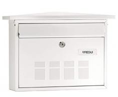 ARREGUI Deco E5701 Cassetta Postale Individuale in Acciaio, Cassetta della Posta da Parete, Fondo Stretto, Dimensione M (DIN A4 e Riviste), Facile da Montare, Bianco