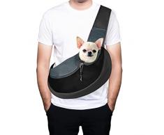 Brynnl Borsa a tracolla per animali domestici, Borsa a tracolla per animali domestici Marsupio a tracolla per cani di piccola taglia Borsa a tracolla regolabile con custodia in rete per camminare (S)