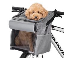 Navaris Zaino Trasportino Gatto Cane - Pet Carrier Gatti Cani Piccola Taglia - Trasporto Animali Domestici 11kg - Borsa Cuccia Morbida Portatile Tessuto Grigio