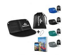 Seatwith Tappetino Pieghevole (40x40cm) - Tappetino Campeggio Isolante con Lato Inferiore in Alluminio - Tappetino Poggiapiedi Piscina con Moschettone - Protezione da Freddo, Umidità e Sporco + E-Book