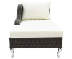 Tidyard Lettino Prendisole con Cuscino in Polyrattan,Divano da Giardino per Esterno in Rattan,Lettini da Giardinon Marrone