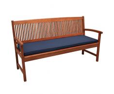 Beautissu Cuscino per panche da Giardino & Balcone Loft BK - Comoda Imbottitura 150x48x5 cm - qualità Oeko-Tex - Blu