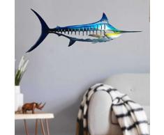 LDECOR 3D Sculture da Parete in Ferro Pesce Spada Ornamenti Decorativi da Appendere per Casa, Patio,Piscina O Bagno,Arte della Parete in Metallo