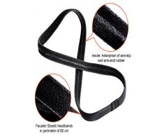 Sumind 4 Pezzi Spessa Non-scivolo Elastici Sport Fasce di Calcio Capelli Fasce per Donne e Uomini, Bianco e Nero