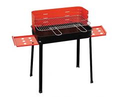 Barbecue bbq a carbonella 60x35xh80cm con ripiani laterali griglia picnic 503a