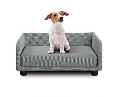 EVERGREENWEB Cuccia per Cane taglia S, Letto per Cani, Divano per Cane taglia piccola da interno, con Cuscino removibile| Colore Grigio| Completamente sfoderabile e lavabile| 100% Made in Italy