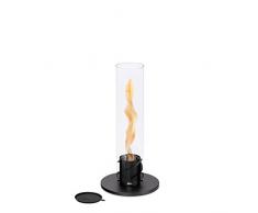 höfats - Spin 90 nero - Camino etanolo da tavolo per interni ed esterni - Mini camino bioetanolo, lanterna, torcia da giardino e camino a bioetanolo in acciaio inox