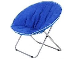 Mediawave Store - Poltrona da Esterno Rotonda 350001 80x35x80cm Sedia Pieghevole in Tessuto Sfoderabile, Basculante Autoregolabile, Arredo Casa Giardino o Piscina, Forma Pallone (Blu)