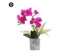 Wood.L Phalaenopsis Fiori Orchidea Piantina Finta Con Vaso Artificiale Vaso Di Orchidee Bonsai In Vaso Con Vaso Arredamento Per La Casa Decorazione Per La Festa Nuziale