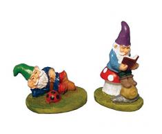 SET OF 2 FAIRY LAZY GNOMI DA GIARDINO IN MINIATURA È UN ALTRO LETTURA APPISOLI