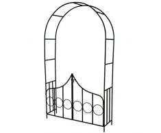 TecTake Arco Giardino in Ferro per rampicanti Arco per Rosa decorationi con Porta