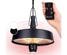 Blumfeldt Stufa Infrarossi Basso Consumo, Pannello Radiante Infrarossi LED, Telecomando, Lampada Infrarossi Riscaldante per Esterni a 3 Temperature, Protezione IP24, Riscaldatore Radiante a Infrarossi