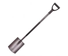 Mivos Vanga Professionale Rinforzato per Giardinaggio – 124 cm - Punta Rotonda - Pala da Scavo per Lavori di Costruzione Pesanti – Vanga da Giardino in Acciaio al Boro – Made in EU