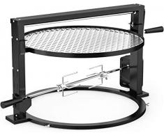 Onlyfire graticola per Barbecue, griglia Altezza regolable con girarrosto Kit, Santa Maria Style per 55 cm Weber Kettle Griglia