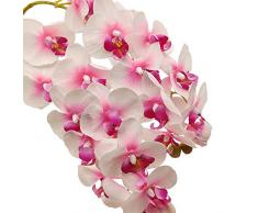 Aisamco 2 Pezzi steli Orchidea Artificiale Real Touch Orchid 28 Pollici Alto Falso phalaenopsis Fiore Fiore Artificiale per la casa Festa Nuziale Decorazione Floreale