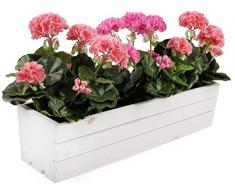 KOTARBAU® Fioriera per erbe aromatiche in legno, da balcone, 600 x 180 x 150 mm, colore bianco