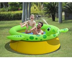 Jilong Fun Piscina Autoportante Spray Tartaruga 17570Cm, 175.0x175.0x70.0 cm