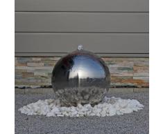 Fontana d'acqua in acciaio a forma di Sfera ESB4 di CLGarden, lucida, con illuminazione a LED, diametro 38cm fontana a zampillo, gioco d'acqua acciaio inox lucida decorazione giardino esterno