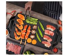 Interno Griglia da Tavolo Elettrico Barbecue Teppanyaki Piastra 5 Porzioni Piatto Caldo Senza Fumo Anti-Aderente BBQ Coreano per Giardino Balcone Temperatura Regolabile 1800w