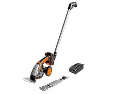 WORX 18V (20V MAX) Cesoia per Erba a Batteria, Tagliasiepi Telescopico WG801E.3, Set 2 in 1 Tagliaerba/2.0 Ah