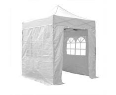 Esc ltd Gazebo, apertura a scatto impermeabile con 4 Pannelli Laterali, bianco, 2 x 2m