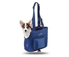 SUPERNIGHT Trasportini per Cani, Borsa Pieghevole per Cani, Borsa a Tracolla, per 5kg Animali Piccoli Borsa da viaggio per cani Trasportino da passeggio ideale per cani o gatti piccola, blu scuro