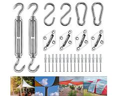 Powmag Kit Fissaggio Tenda a Vela Triangolare, 42 Pezzi Fissaggio della Vela dombra, Kit Vela Ombreggiante, Kit Fissaggio Tenda a Vela, Tenda Vela Triangolare, Kit Fissaggio Tenda a Vela Moschettoni