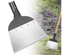 Pala da giardino: pala per la pulizia del giardino, multifunzionale diserbo in acciaio, pala piatta per piante agricole, pala per erbacce, vanga da giardino strumento di diserbo (L)