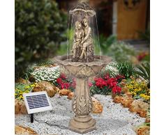 FONTANA PER GIARDINO - FONTANA SOLARE da GIARDINO GLI INAMORATI fontana da giardino - FONTANA A CASCATA fontana decorativa con BATTERIA Li-Ion & LED fontana vaschetta per gli uccelli per TERRAZZA BALCONE GIARDINO STAGNO