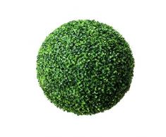 Liummrcy Decorazione del giardino artificiale a palla da topiaria, arbusti artificiali e topiari, pianta artificiale, pianta topiaria, decorazione da parete per parete appesa a palla di bosso verde